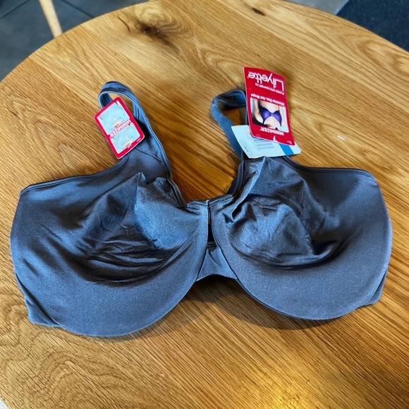 Lilyette 0904 Bra 38DDD Slate Gray Plunge Into Comfort Minimizer Underwire NEW - Picture 1 of 6
